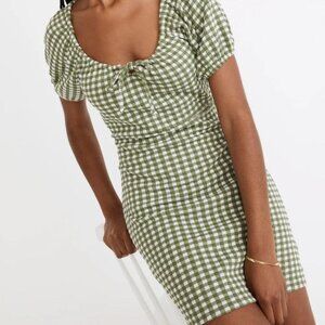 Madewell Green and White Dress
